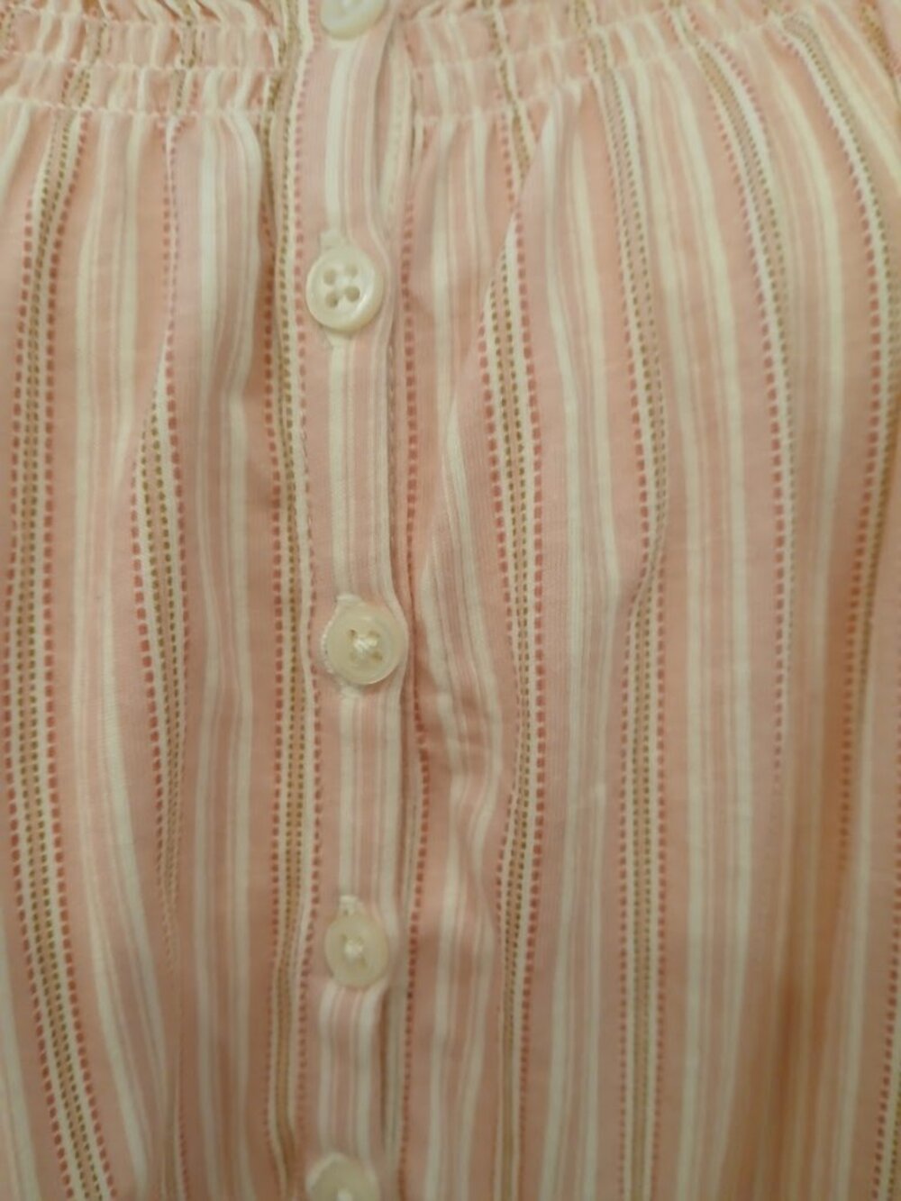 Lauren Ralph Lauren pink striped cotton peasant dress like new size M - Picture 6 of 7